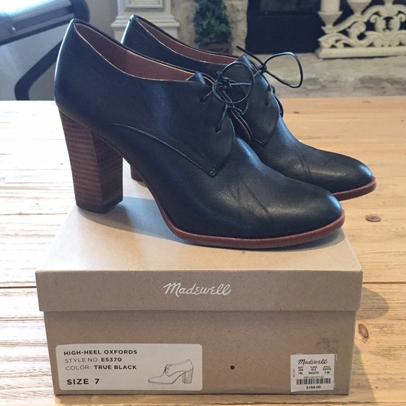 Madewell Shoes - Madewell size 7 high heel oxfords true black